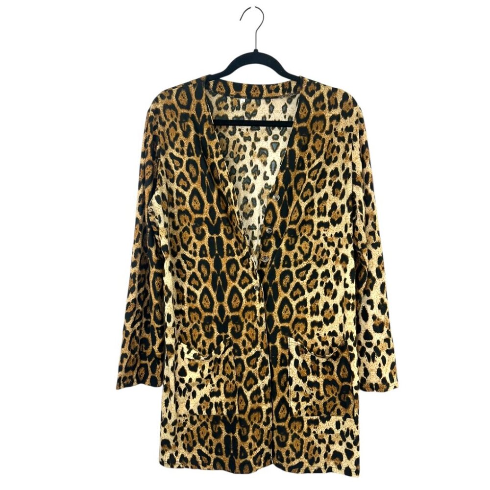 Leopard Print Button Up Cardigan - image 1